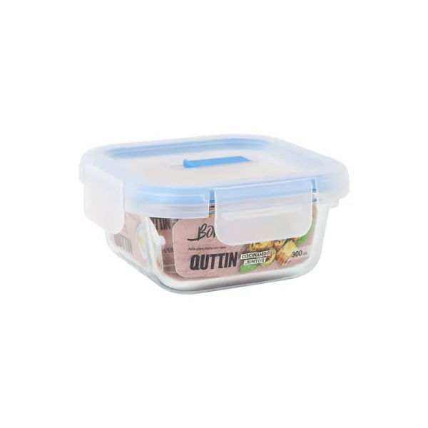Hermetic Lunch Box Quttin Boho Transparent 0,3 L (12 Units)