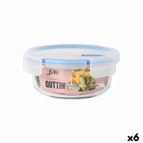 Герметичная коробочка для завтрака Quttin Boho Прозрачный 650 ml (6 штук)