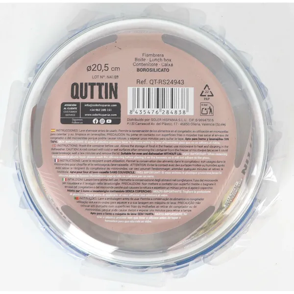 Герметичная коробочка для завтрака Quttin Boho Прозрачный 1,3 L (6 штук)
