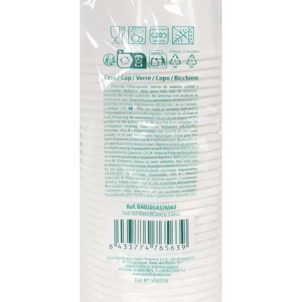 Stiklinių rinkinys Algon Balta 330 ml 50 Dalys (12 vnt.)