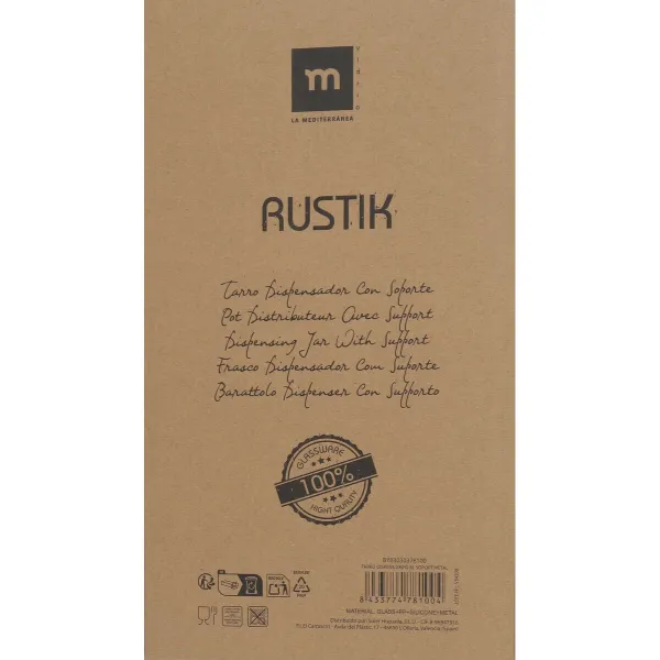 Drinks dispenser La Mediterránea Rustik Metal Glass 8 L 22 x 22 x 37 cm (4 Units)