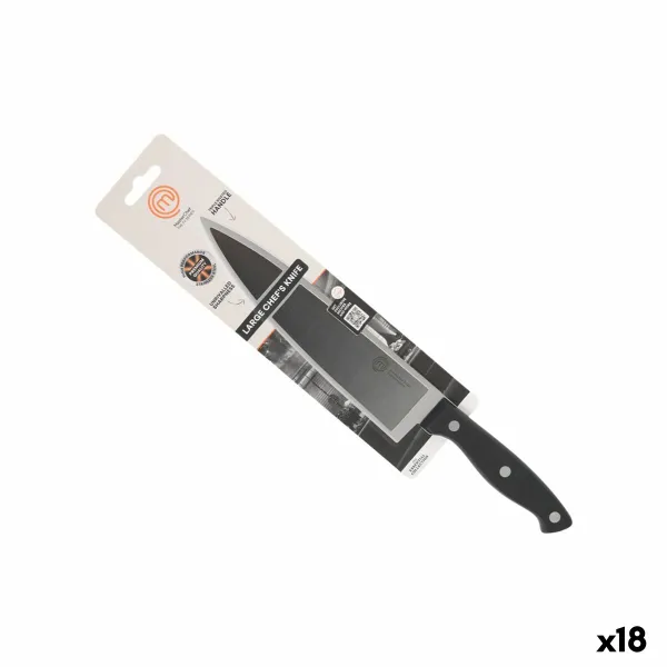 Кухонный нож MasterChef Chef Чёрный Серебристый 20 cm (18 штук)