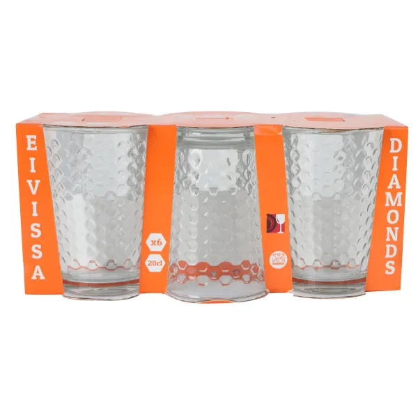 Set of glasses La Mediterránea Diamonds 6 Pieces (8 Units)