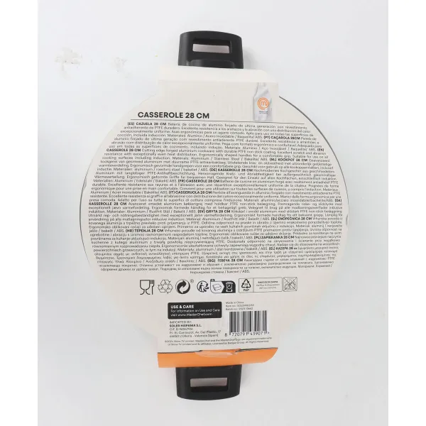 Casserole with lid MasterChef 28 cm 2,5 mm (4 Units)