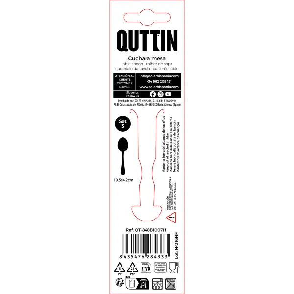 Десертная ложка Quttin Classic 3 Предметы (12 штук)