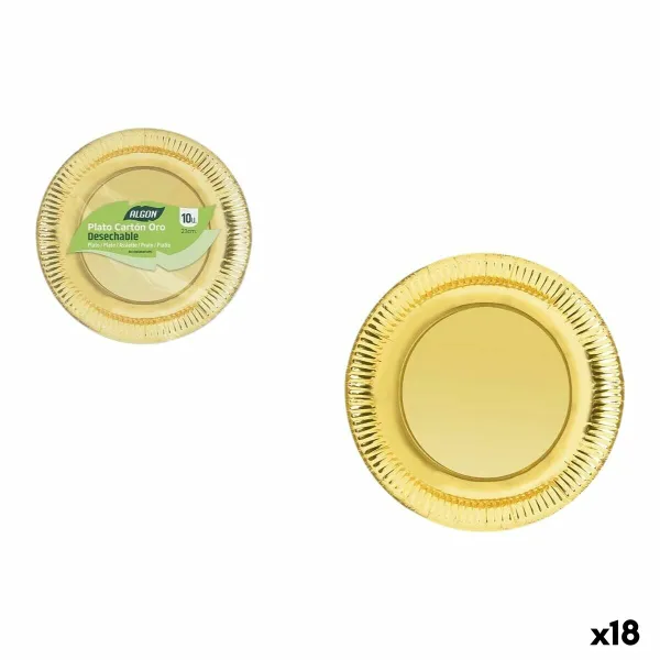Lautassetti Algon Kullattu 23 cm 10 Kappaletta (18 osaa)