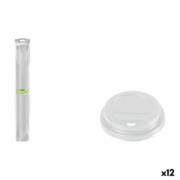 Set of lids for glasses Algon 250 ml 100 Pieces (12 Units)