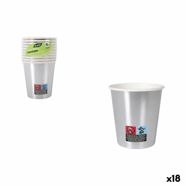 Glāžu komplekts Algon Sudrabains 200 ml 10 Daudzums (18 gb.)