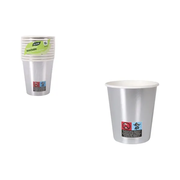 Set of glasses Algon Silver 200 ml 10 Pieces (18 Units)