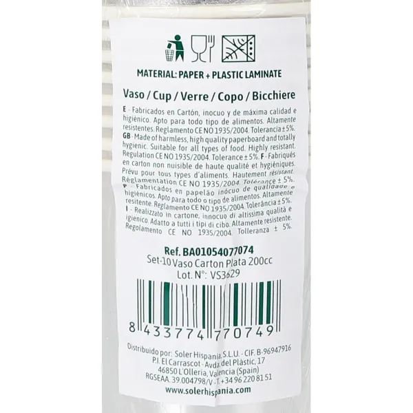 Stiklinių rinkinys Algon Sidabras 200 ml 10 Dalys (18 vnt.)
