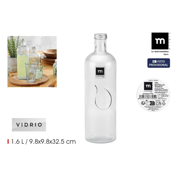Стеклянная бутылка La Mediterránea Металл Cтекло 1,6 L (12 штук)
