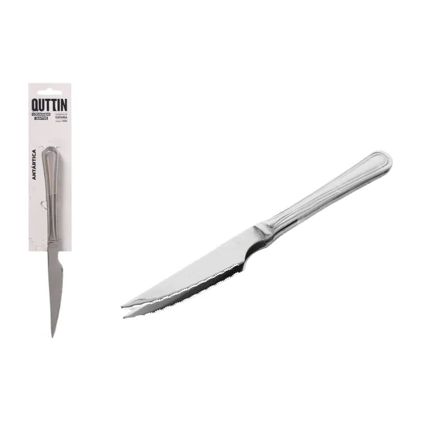 Meat Knife Set Quttin Antártica Silver Stainless steel 21,5 x 1,9 cm 2 Pieces (12 Units)