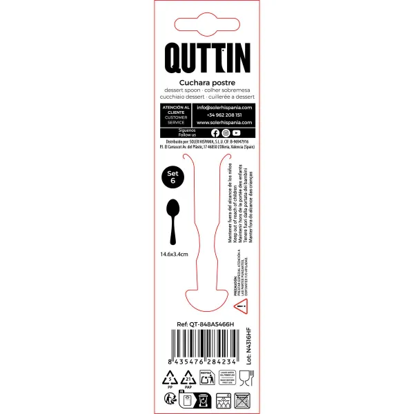 Jälkiruokalusikka Quttin Antartica 1,5 mm 6 Kappaletta (12 osaa)