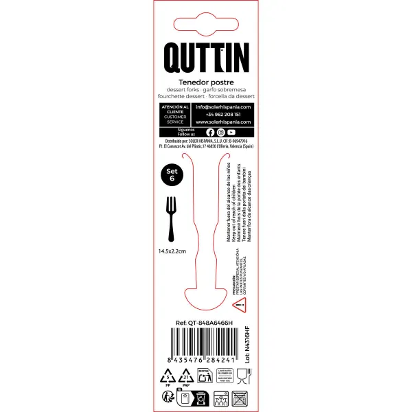 Fork Quttin Antartica 6 Pieces (12 Units)