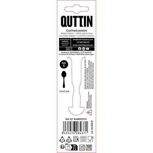 Десертная ложка Quttin Classic 6 Предметы (12 штук)