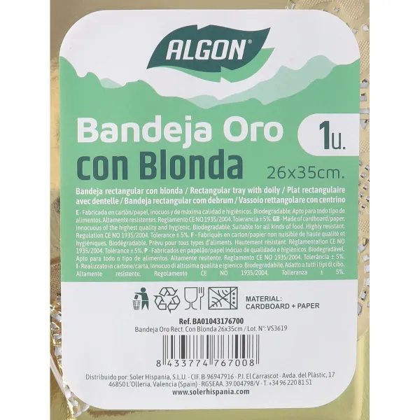 поднос для закусок Algon Прямоугольный 26 x 35 cm (30 штук)