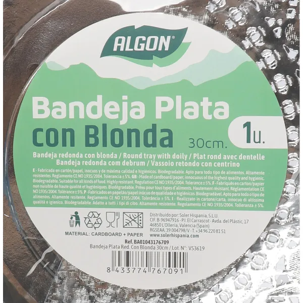 поднос для закусок Algon Круглый 30 cm (30 штук)