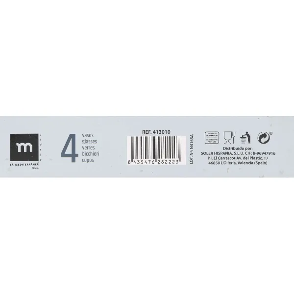 Set of glasses La Mediterránea Volos 4 Pieces (12 Units)