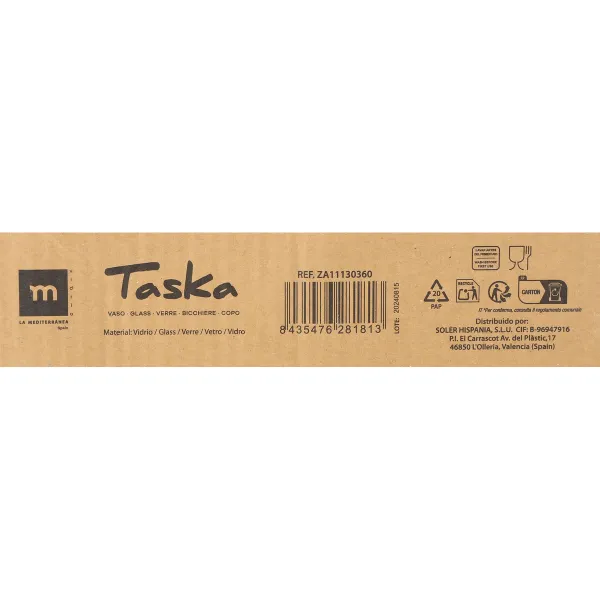 Set of glasses La Mediterránea TASKA 0,36 L 4 Pieces (12 Units)