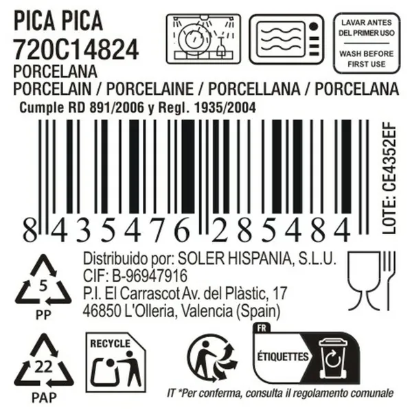 Uzkodu Bļoda La Mediterránea Pica-pica 13,8 x 7 x 3,3 cm (24 gb.)