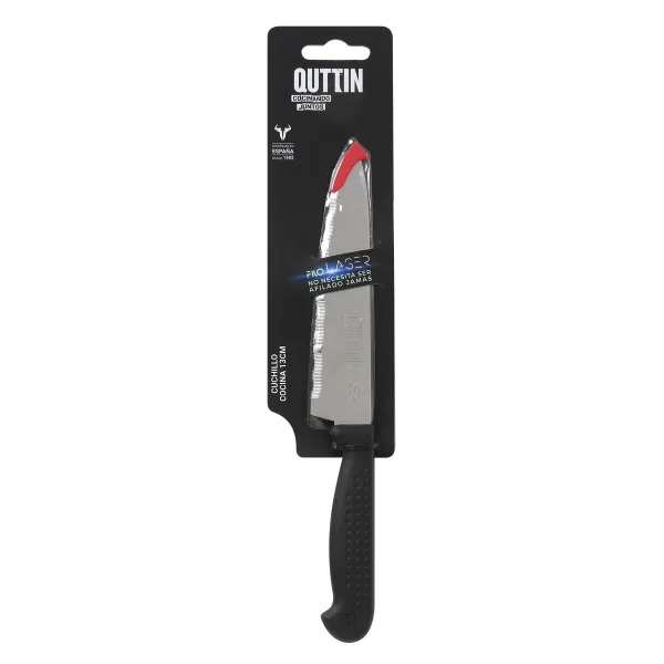 Virtuvės peilis Quttin Laser Juoda Sidabras 28 x 6 x 1,3 cm (36 Vienetai)