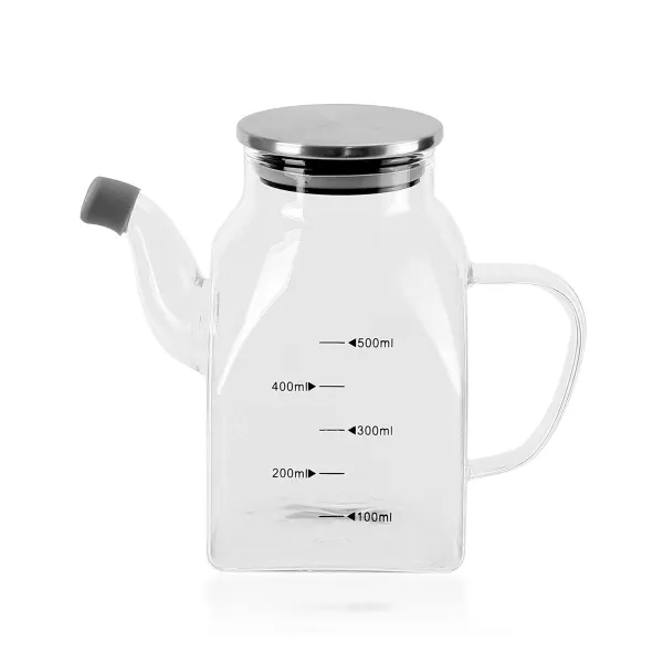 Cruet La Mediterránea Transparent Silver Metal Borosilicate Glass 0,5 L (12 Units)