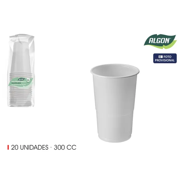 Stiklinių rinkinys Algon Balta 300 ml 20 Dalys (24 vnt.)