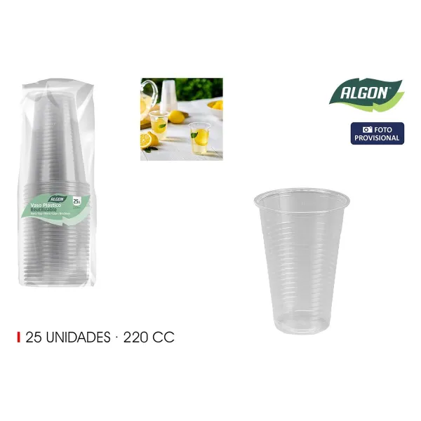Set of glasses Algon 220 ml 25 Pieces (24 Units)
