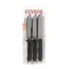 Meat Knife Set Cuyfor Black Silver 12 cm 6 Pieces (24 Units)