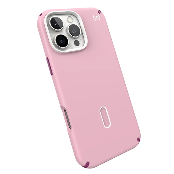 Speck Presidio2 Pro ClickLock & MagSafe - iPhone 16 Pro Max Case (Wednesday Pink / Boysenberry Purple / White)