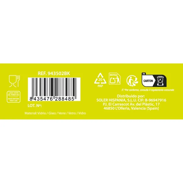 Set of glasses Inde Limo 260 ml 6 Pieces (8 Units)