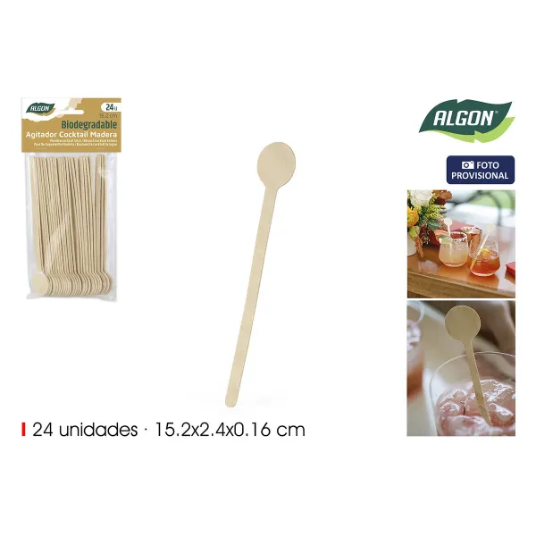 Šaukštų rinkinys Algon Medžio 15,2 cm 24 Dalys (18 vnt.)