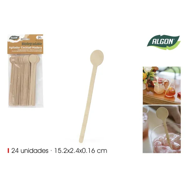 Набор ложек Algon Деревянный 15,2 cm 24 Предметы (18 штук)