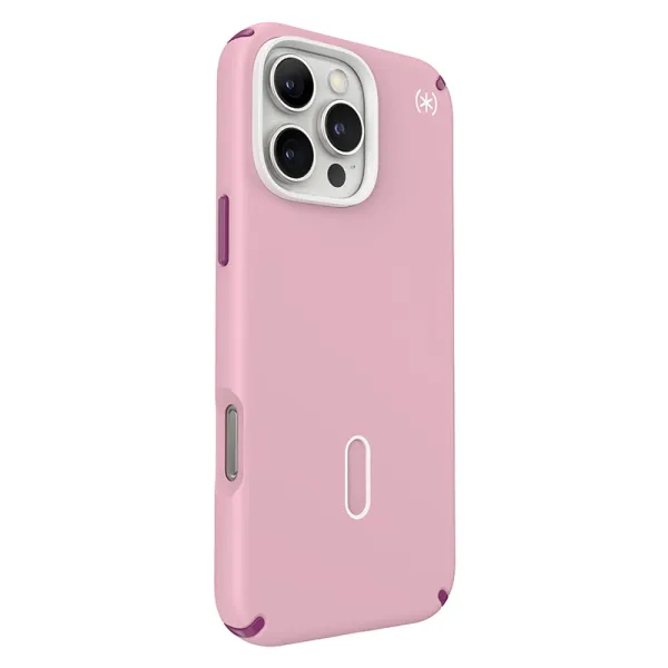 Speck Presidio2 Pro ClickLock & MagSafe - iPhone 16 Pro Max Case (Wednesday Pink / Boysenberry Purple / White)