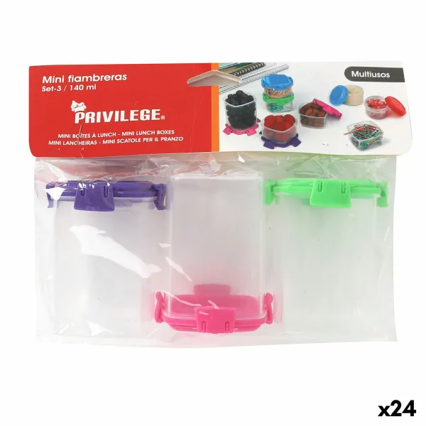 Set of lunch boxes Privilege 140 ml 6,8 x 5 x 5 cm 3 Pieces (24 Units)