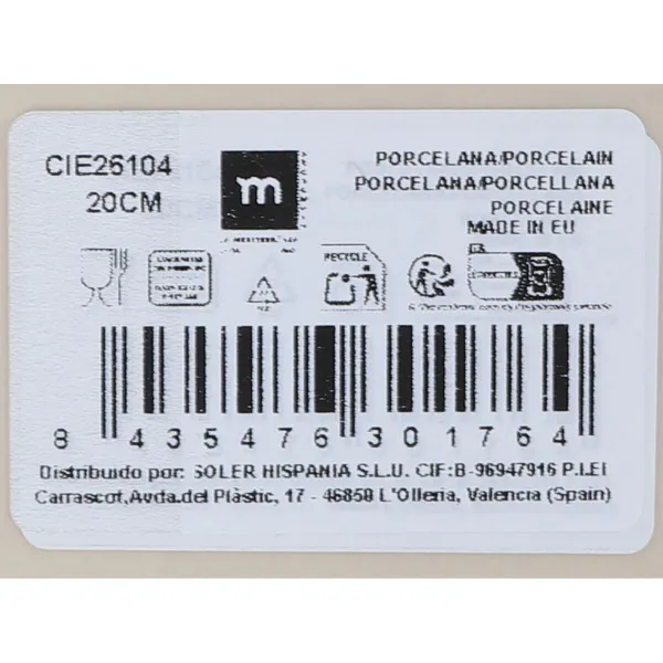 Flat Plate Inde Cies Ø 20 cm (6 Units)