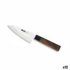 Kitchen Knife Quttin DEBA Takamura Brown Silver 11 cm (12 Units)