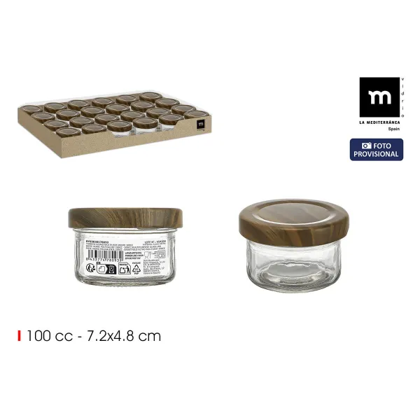 Стеклянная банка La Mediterránea WOOD 100 ml (72 штук)