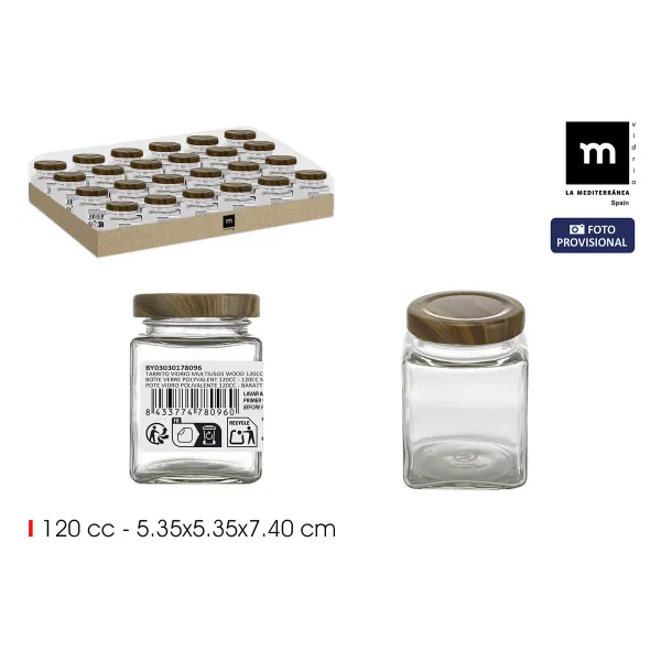 Стеклянная банка La Mediterránea WOOD 120 ml (96 штук)