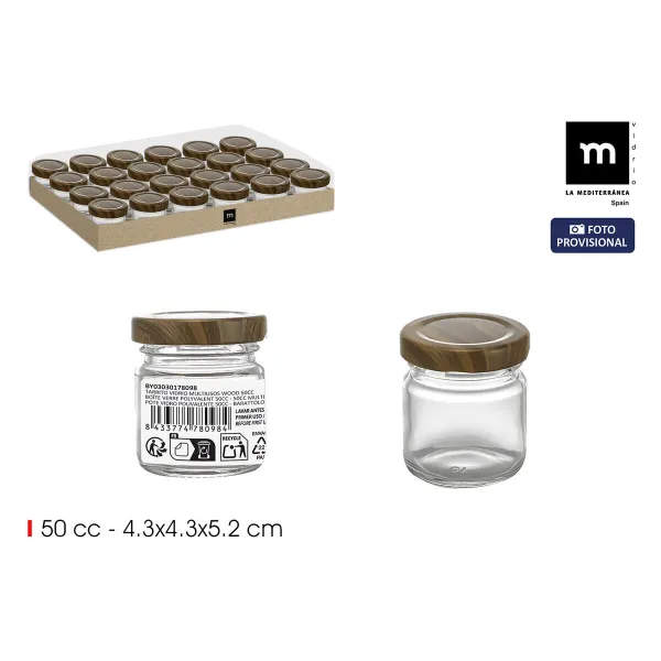 Стеклянная банка La Mediterránea WOOD 50 ml (48 штук)