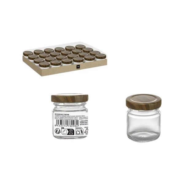 Стеклянная банка La Mediterránea WOOD 50 ml (48 штук)