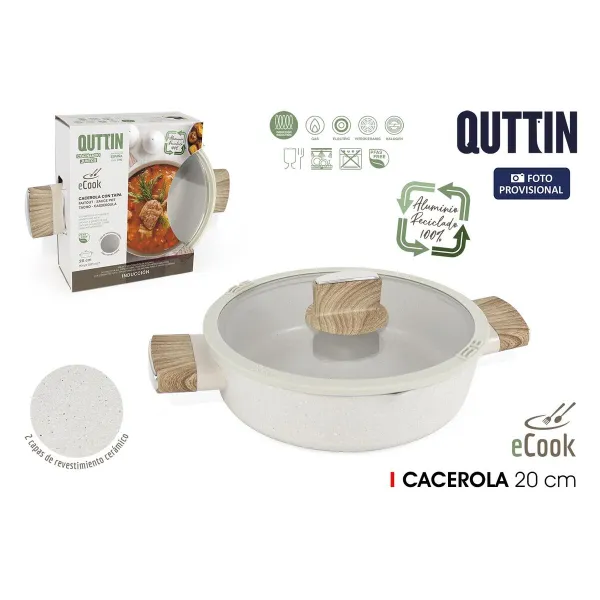 Кастрюля с крышкой Quttin Ecook 20 x 9 cm 2,8 mm (4 штук)