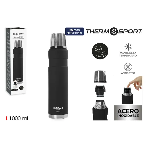 Termos ThermoSport Musta 1 L (6 osaa)