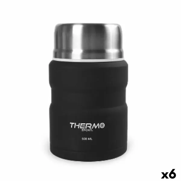 Пищевой термос ThermoSport Чёрный Сталь 500 ml (6 штук)