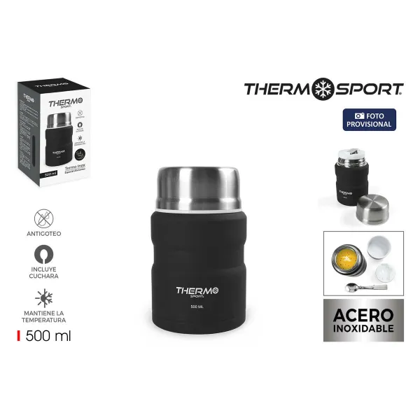 Пищевой термос ThermoSport Чёрный Сталь 500 ml (6 штук)