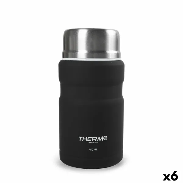 Пищевой термос ThermoSport Чёрный Сталь 750 ml (6 штук)