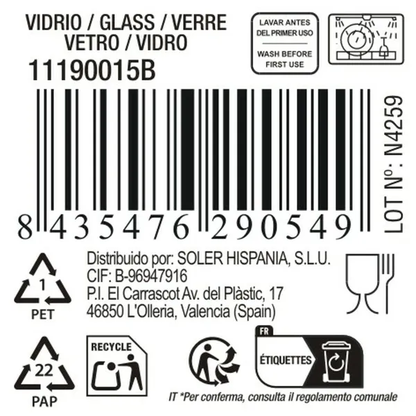 Ūdens glāze Inde Canberra 310 ml (48 gb.)