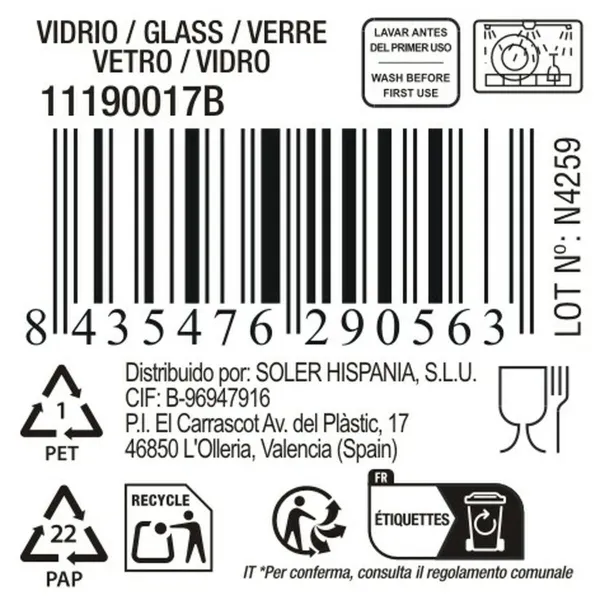 Ūdens glāze Inde Milan 310 ml (48 gb.)