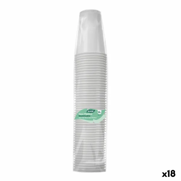 Lasisetti Inde Valkoinen 300 ml 50 Kappaletta (18 osaa)