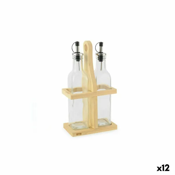 Pagardų rinkinys Quttin Ruda Skaidrus stiklas Bambukas 250 ml 2 Dalys (12 vnt.)